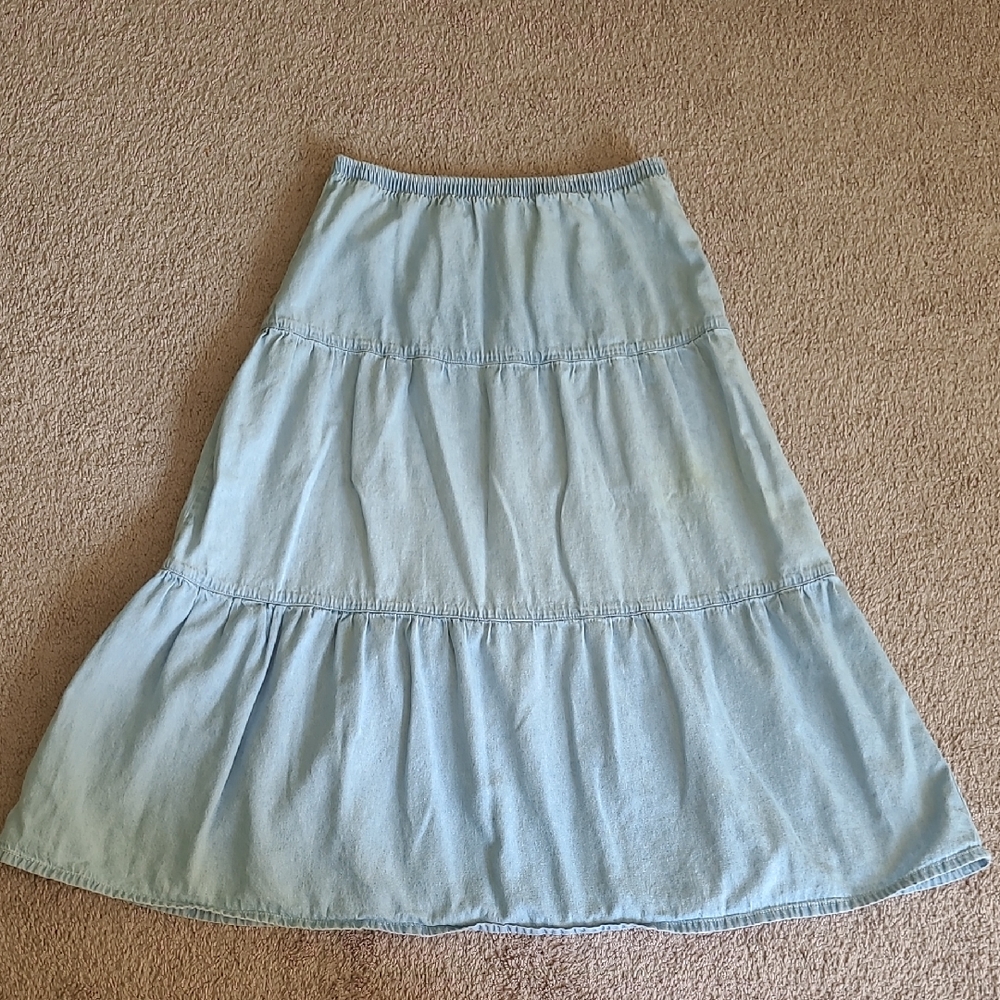 *5 for $10* Erika Petites Denim Maxi Skirt Size PM
